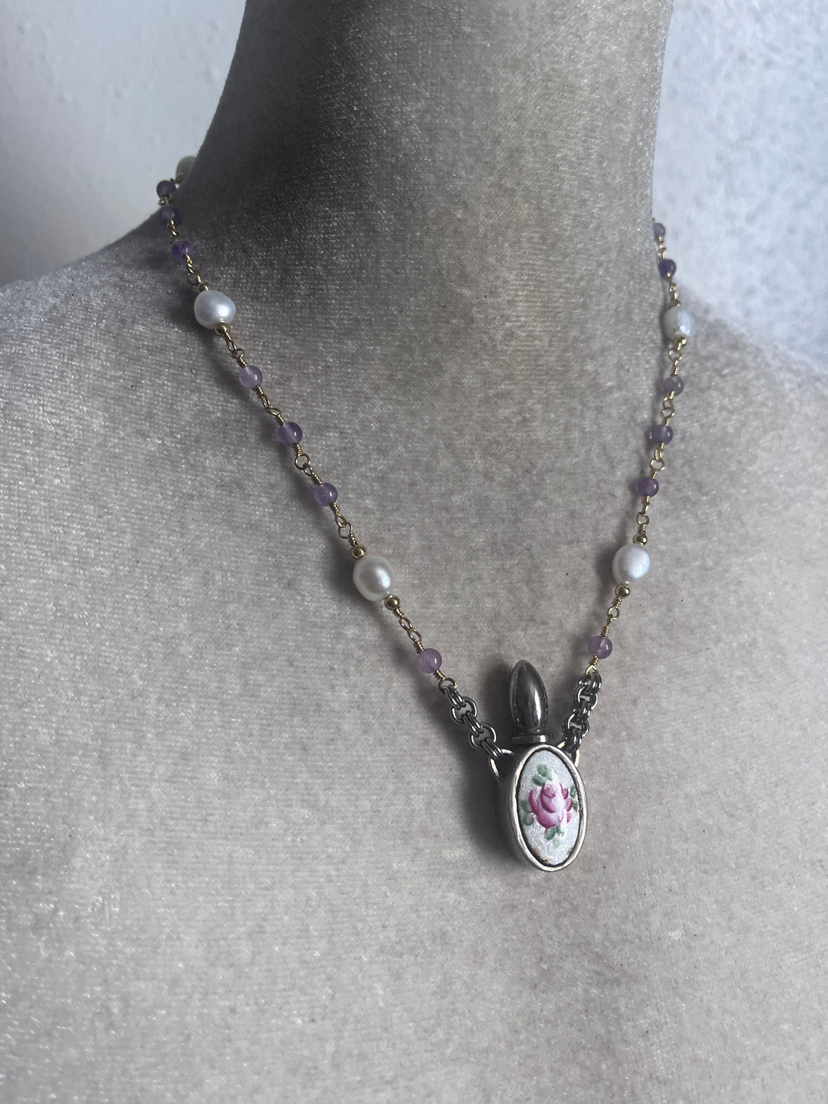 Little Rose perfume bottle necklace