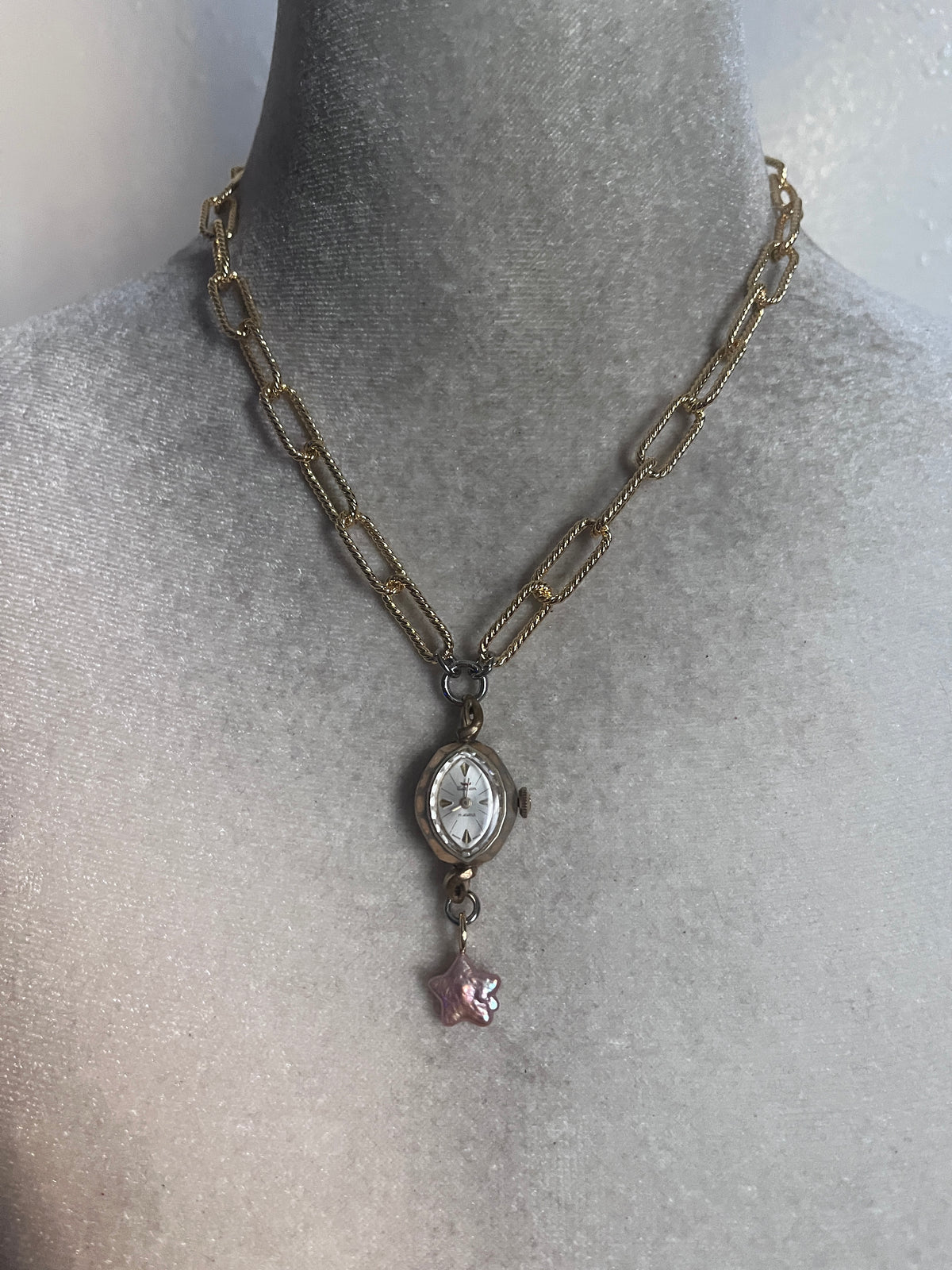 Star pearl watch necklace