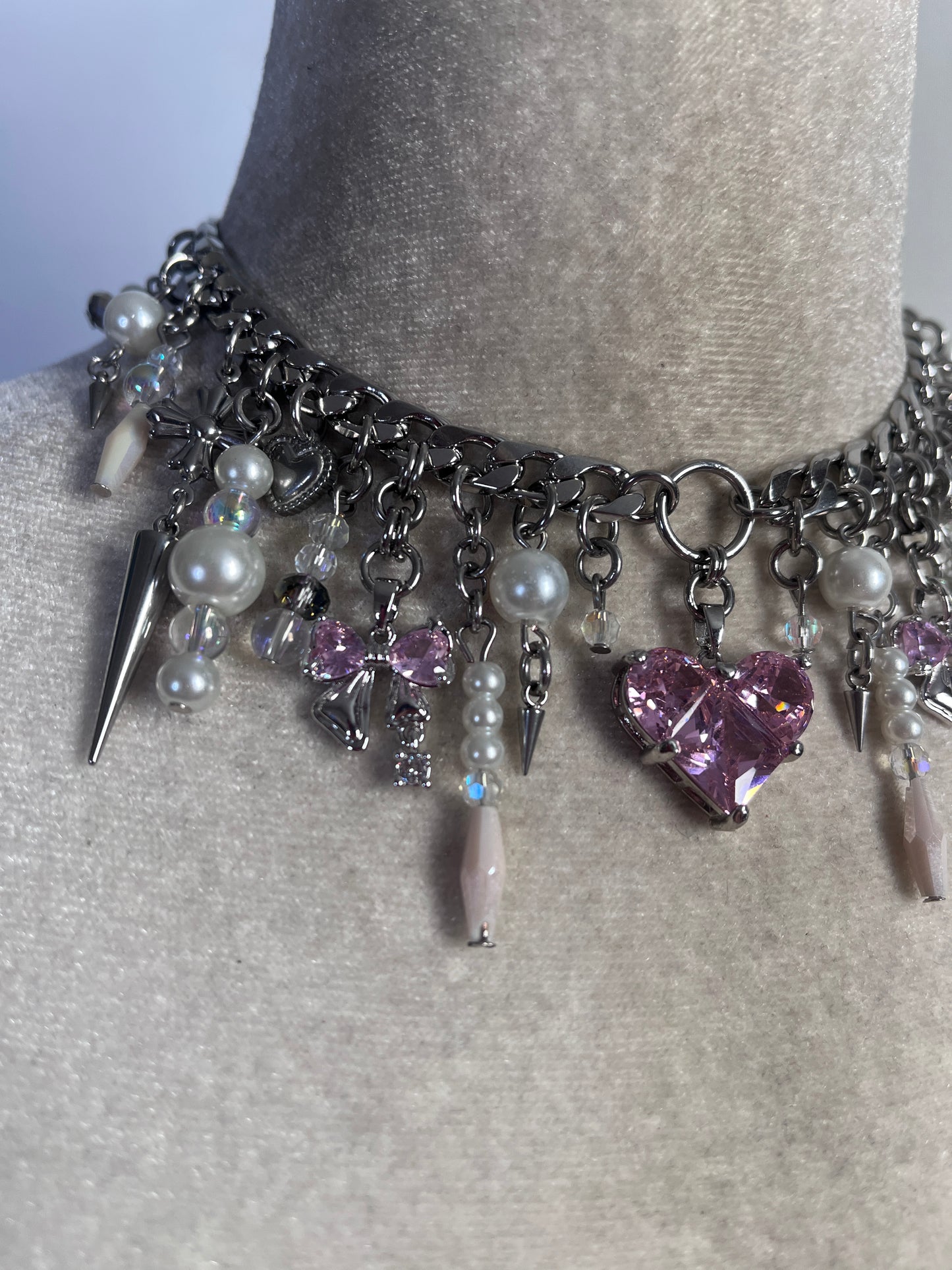 Icy Heart charm choker