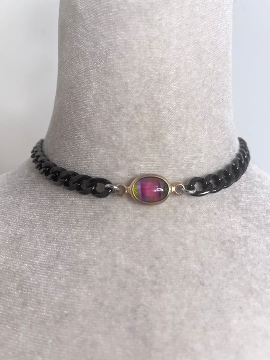 Vintage Rainbow Glass choker