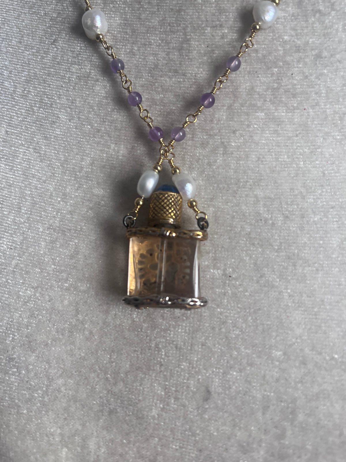 Little perfume bottle necklace