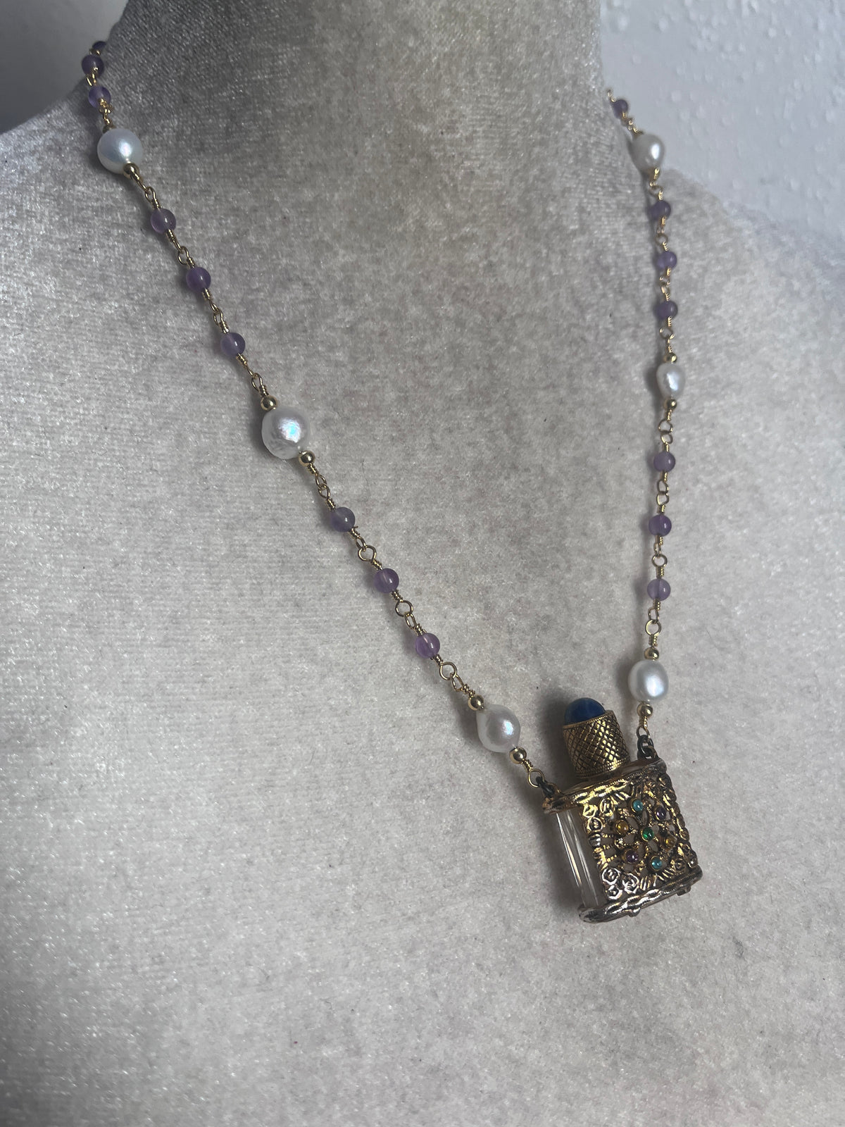 Little perfume bottle necklace