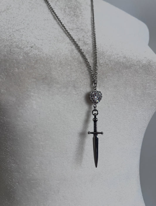 Heart sword necklace