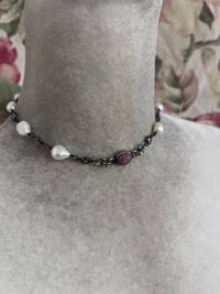 Lucky pinkie scarab and fresh water pearls