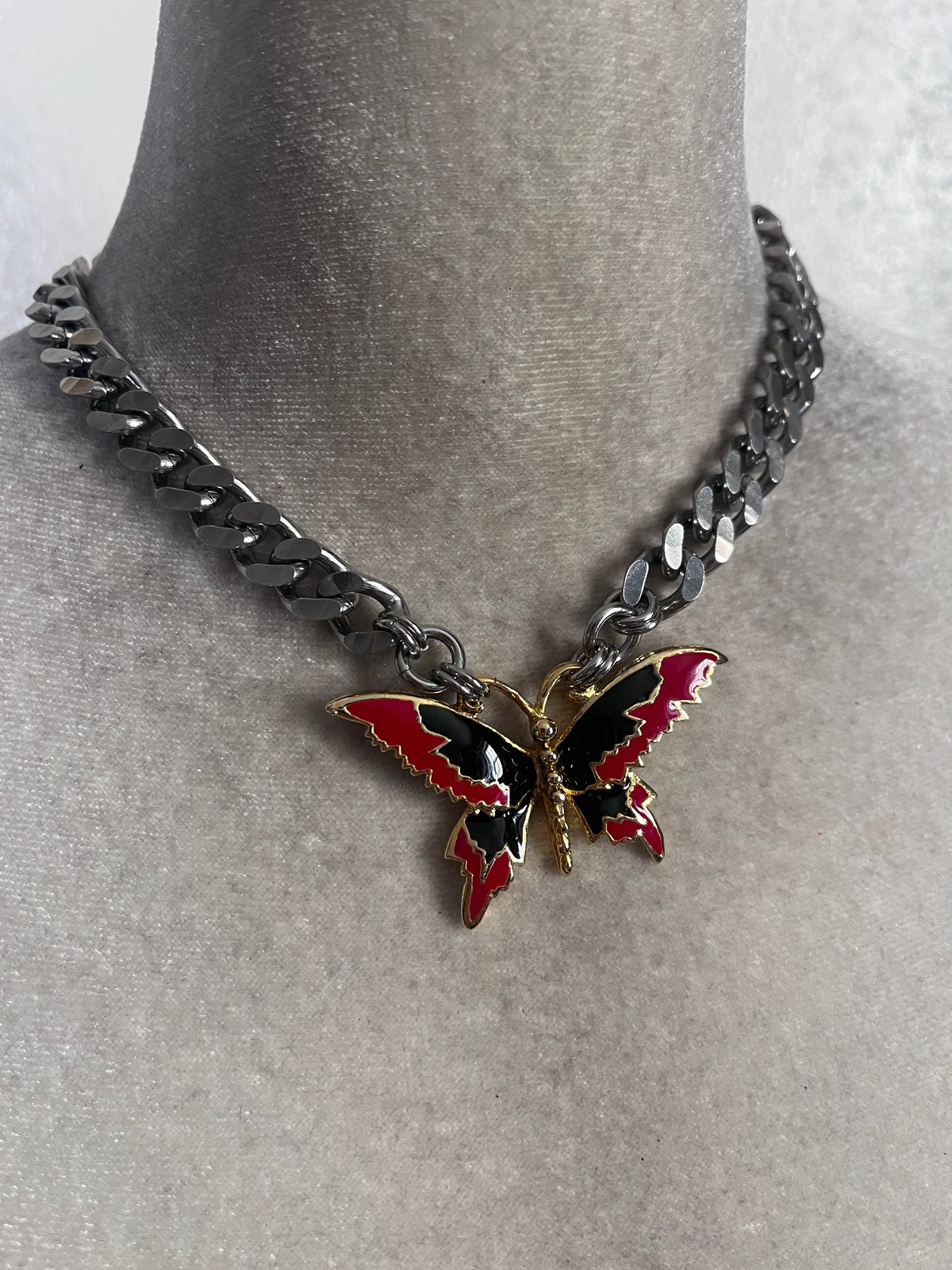 Red & Black butterfly choker
