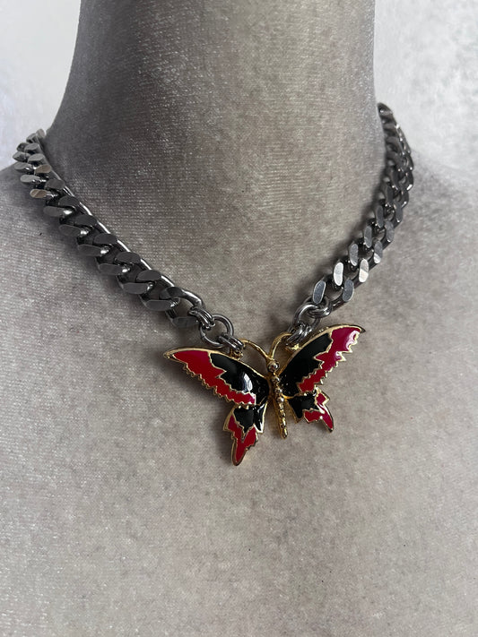 Red & Black butterfly choker