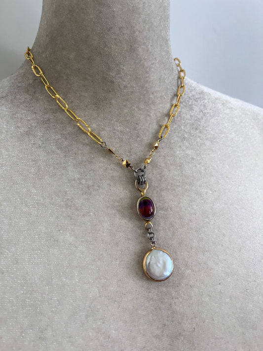 Vintage Rainbow Glass necklace